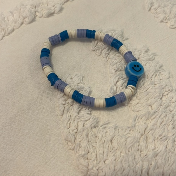 homemade clay bead bracelet set (blue) - Picture 4 of 5